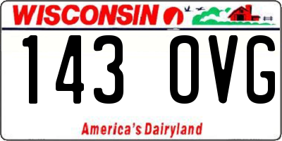 WI license plate 143OVG