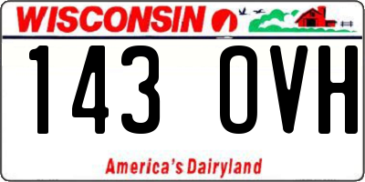 WI license plate 143OVH