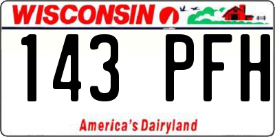 WI license plate 143PFH