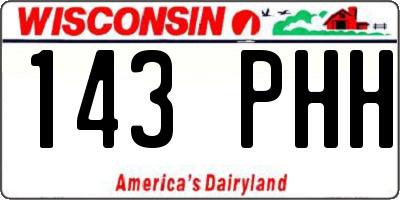 WI license plate 143PHH