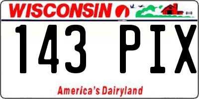 WI license plate 143PIX