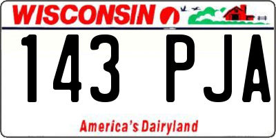 WI license plate 143PJA