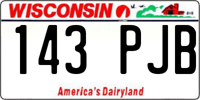 WI license plate 143PJB