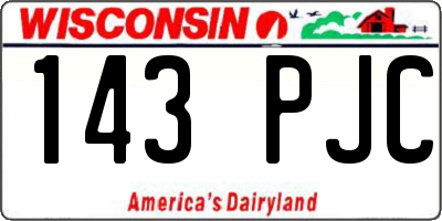 WI license plate 143PJC