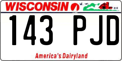 WI license plate 143PJD