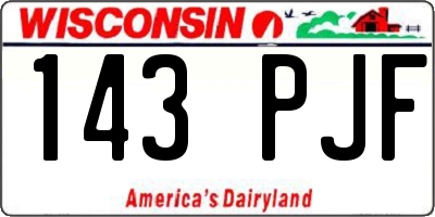 WI license plate 143PJF
