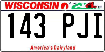 WI license plate 143PJI