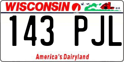 WI license plate 143PJL