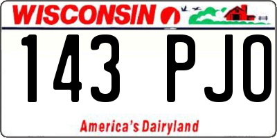 WI license plate 143PJO