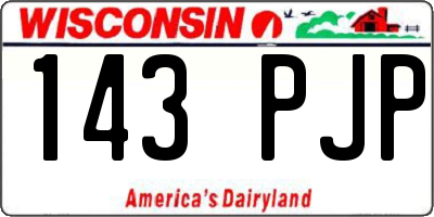 WI license plate 143PJP