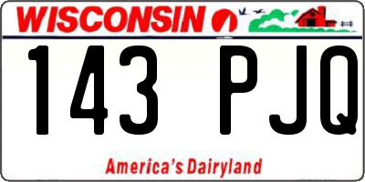 WI license plate 143PJQ