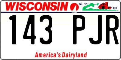 WI license plate 143PJR