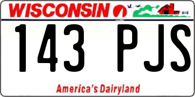WI license plate 143PJS