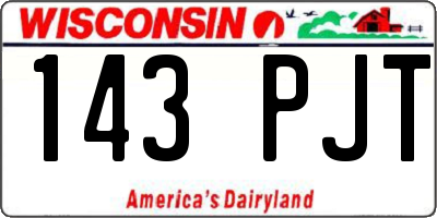 WI license plate 143PJT