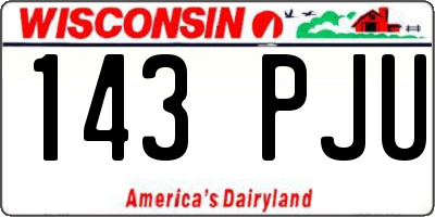 WI license plate 143PJU