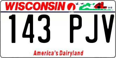 WI license plate 143PJV