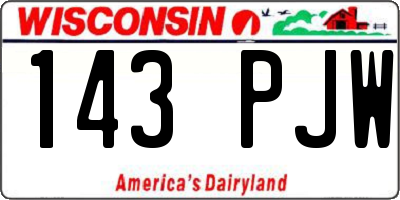 WI license plate 143PJW