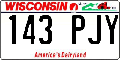 WI license plate 143PJY
