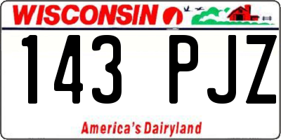 WI license plate 143PJZ