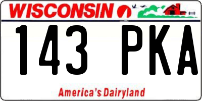 WI license plate 143PKA