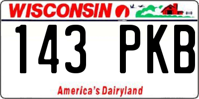 WI license plate 143PKB