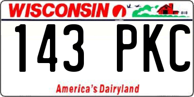 WI license plate 143PKC