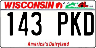 WI license plate 143PKD