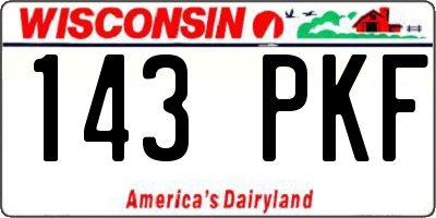 WI license plate 143PKF