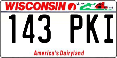 WI license plate 143PKI