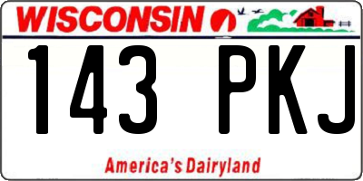 WI license plate 143PKJ