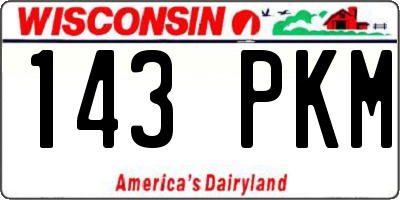 WI license plate 143PKM