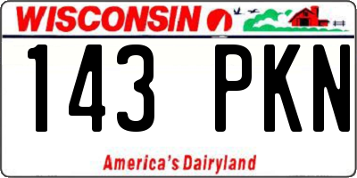 WI license plate 143PKN