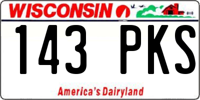 WI license plate 143PKS