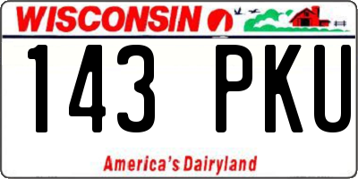 WI license plate 143PKU