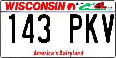 WI license plate 143PKV