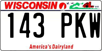 WI license plate 143PKW