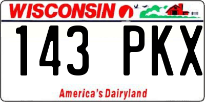 WI license plate 143PKX