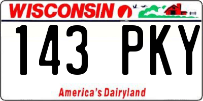 WI license plate 143PKY