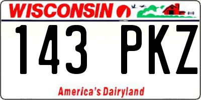 WI license plate 143PKZ
