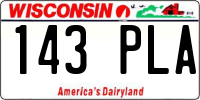 WI license plate 143PLA