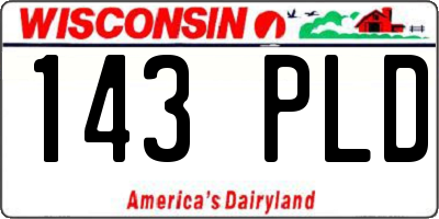WI license plate 143PLD