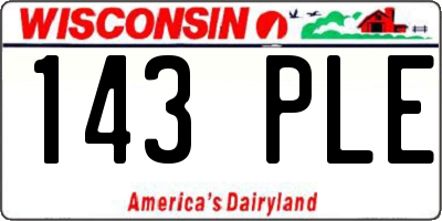 WI license plate 143PLE