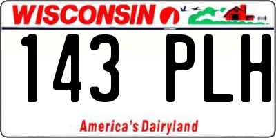 WI license plate 143PLH