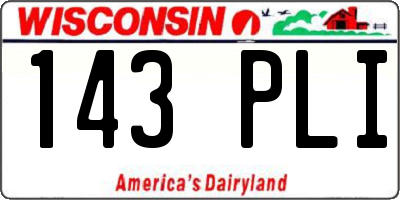 WI license plate 143PLI