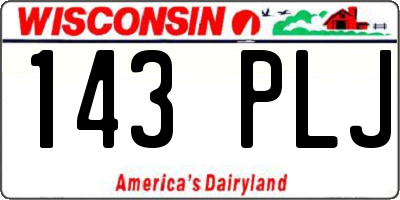 WI license plate 143PLJ