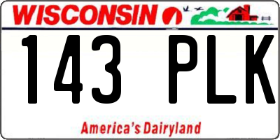 WI license plate 143PLK