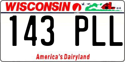 WI license plate 143PLL