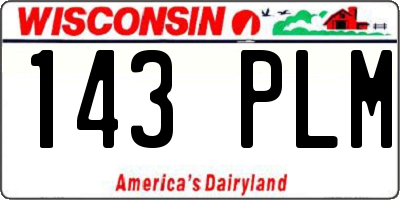 WI license plate 143PLM