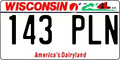 WI license plate 143PLN