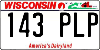 WI license plate 143PLP